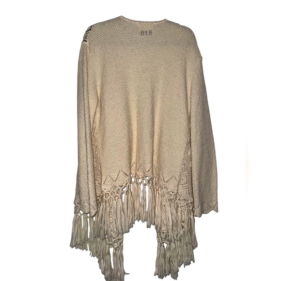 Odd Molly bohemian fringe crochet baby alpaca cardigan - Picture 2 of 5